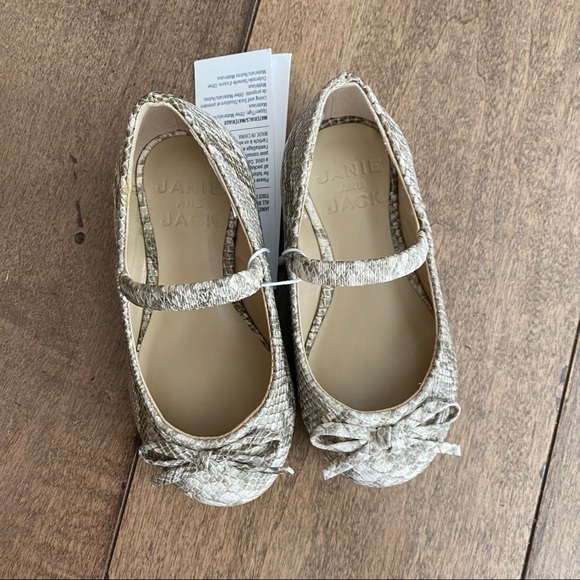 Janie and Jack Snakeskin Bow Flat Shoes Snakeprint - Picture 6 of 6